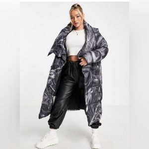 UGG Black and Gray Puffer Coat